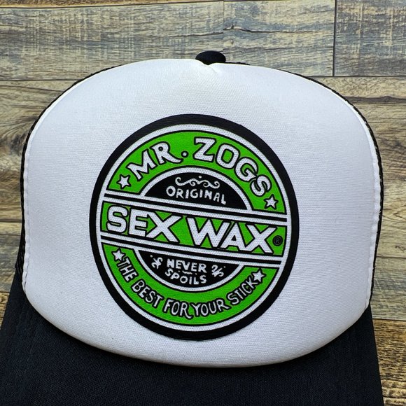 Mr. Zogg's Sex Wax Mens Trucker Hat Black Snapback Surfboard Skate Baseball Cap - Picture 2 of 7